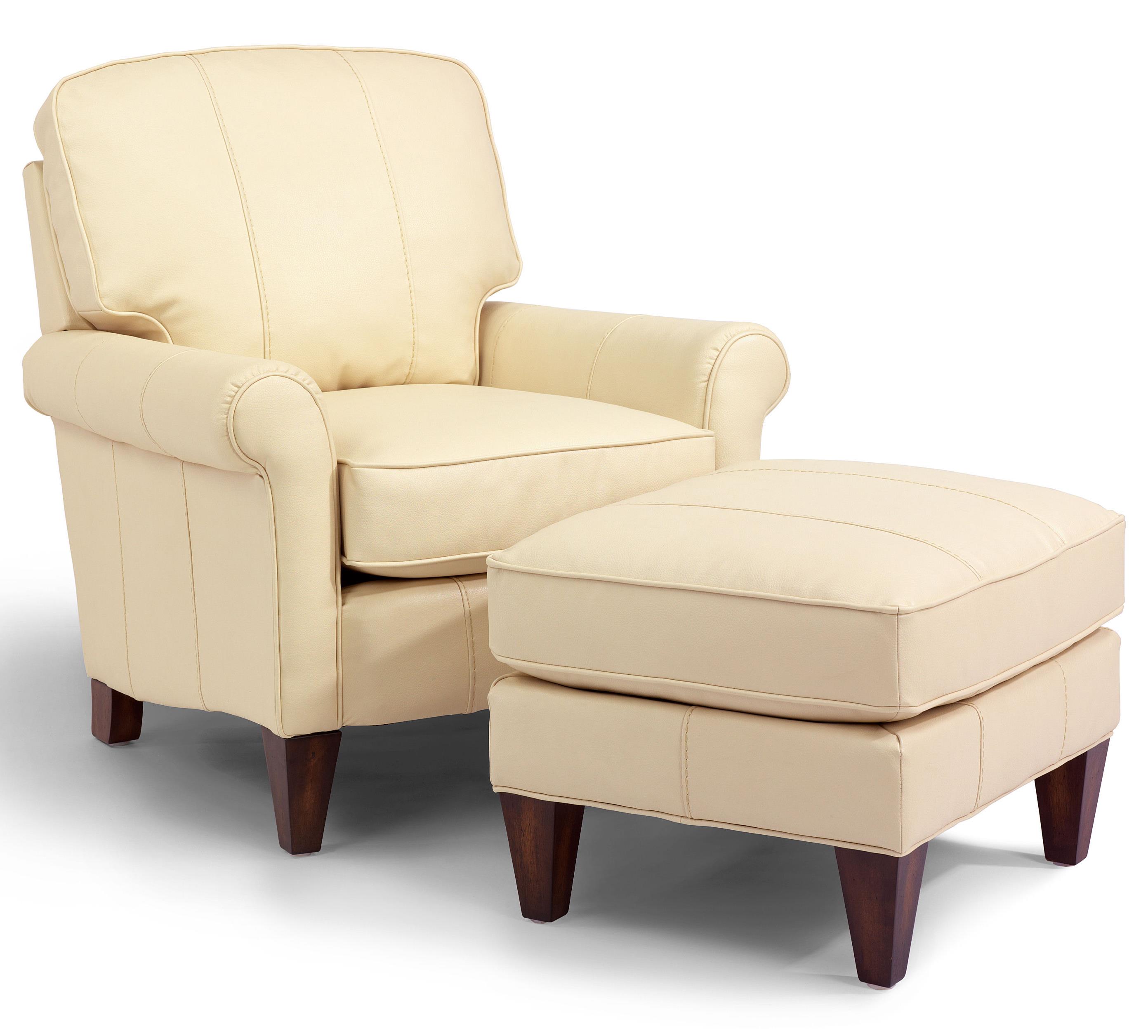 Flexsteel Accents Harvard Chair and Ottoman Set Fashion Furniture Chair & Ottoman Sets